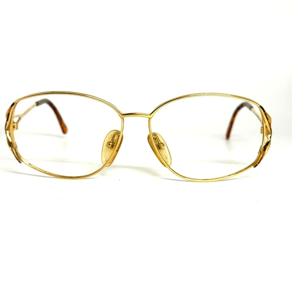 Christian Dior Vintage Eyeglasses Gold Frame 2799‎ 41 57-14 Tortoise H5757